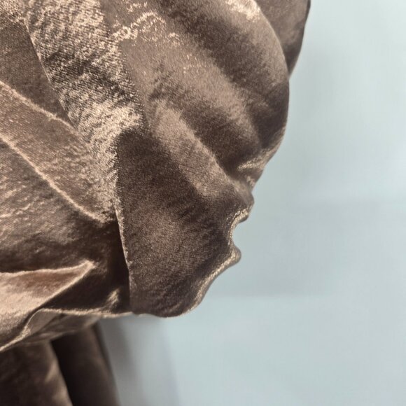 Mare Mare x Anthropologie Brown Mocha Shine Off the Shoulder Mini Dress XL - Picture 3 of 9